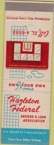 Matchbook Cover - Hazleton Federal Savings Loan PA
