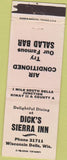 Matchbook Cover - Dick's Sierra Inn Wisconsin Dells WI