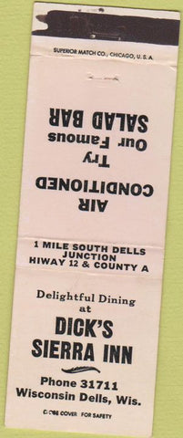 Matchbook Cover - Dick's Sierra Inn Wisconsin Dells WI