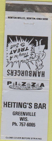 Matchbook Cover - Heiting's Bar Greenville WI WEAR