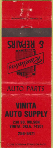 Matchbook Cover - Vinita Auto Supply OK