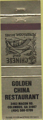 Matchbook Cover - Golden China Restaurant Columbus GA