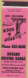 Matchbook Cover - Durand Driving Range mini golf