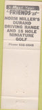 Matchbook Cover - Durand Driving Range mini golf