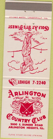 Matchbook Cover - Arlington Country Club Arlington Heights IL golf