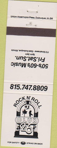 Matchbook Cover - Rock n Rolls Club 26 Dubuque IL