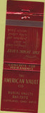 Matchbook Cover - American Vault Co Burial Cleveland OH
