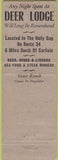 Matchbook Cover - Deer Lodge Mount Holly Springs PA WEAR