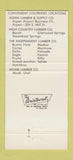 Matchbook Cover - Aspen Lumber and Supply Colorado 30 Strike