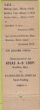 Matchbook Cover - Edgcomb Steel Springfield Holyoke MA
