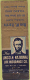 Matchbook Cover - Lincoln Insurance Toledo OH WEAR