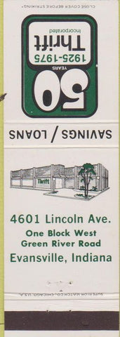 Matchbook Cover - Thrift Savings Loan Evansville IN