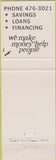 Matchbook Cover - Thrift Savings Loan Evansville IN