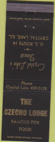 Matchbook Cover - The Czecho Lodge Crystal Lake IL