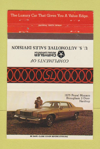 Matchbook Cover - 1975 Royal Monaca Chryler  40 Strike