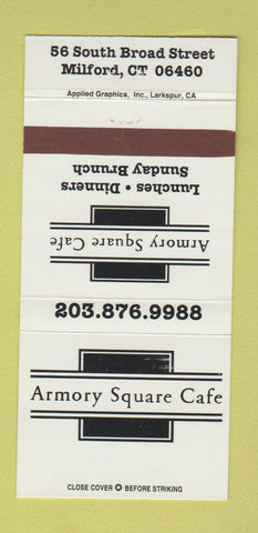 Matchbook Cover - Armory Square Cafe Milford CT 30 Strike
