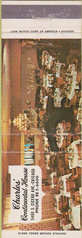Matchbook Cover - Charles' House Chicago IL
