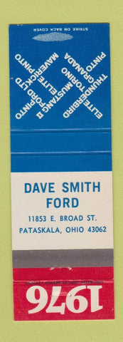 Matchbook Cover - 1976 Dave Smith Ford Pataskala OH
