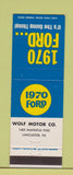Matchbook Cover - 1970 Ford Wolf Motors Lancaster PA