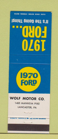 Matchbook Cover - 1970 Ford Wolf Motors Lancaster PA