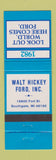 Matchbook Cover - 1982 Ford Walt Hickey Southgate MI