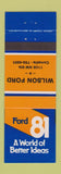 Matchbook Cover - 1981 Ford Wilson Corvallis OR