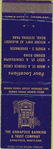 Matchbook Cover - Annapolis Bank Trust MD