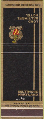 Matchbook Cover - Lord Baltimore Hotel MD