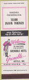 Matchbook Cover - General Wayne Hotel Waynesboro VA Harrisburg PA
