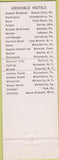 Matchbook Cover - General Wayne Hotel Waynesboro VA Harrisburg PA
