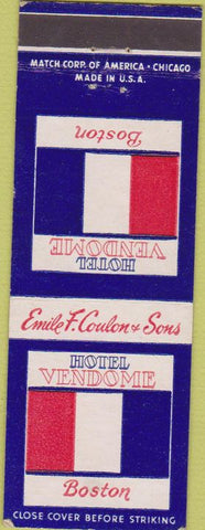 Matchbook Cover - Hotel Vendome Boston MA