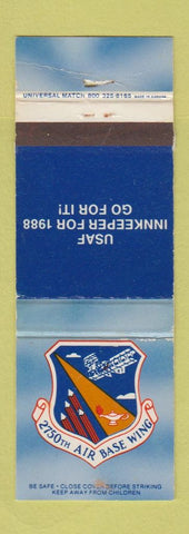 Matchbook Cover - 2750th Air Base Wing 1988 WEAR