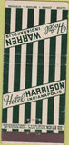 Matchbook Cover - Hotel Harrison Indianapolis IN 30 Stick