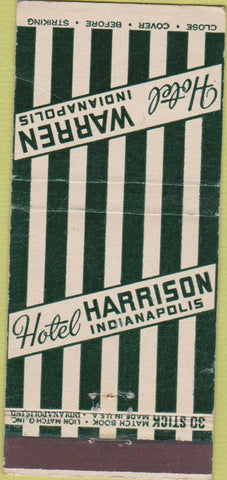 Matchbook Cover - Hotel Harrison Indianapolis IN 30 Stick