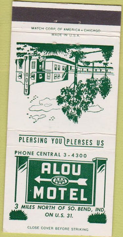 Matchbook Cover - Alou Motel South Bend IN 30 Strike