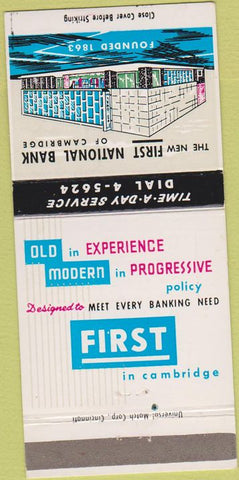 Matchbook Cover - First National Bank Cambridge OH 30 Strike