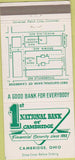 Matchbook Cover - 1st National Bank Cambridge OH 30 Strike