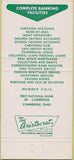 Matchbook Cover - 1st National Bank Cambridge OH 30 Strike