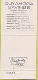 Matchbook Cover - Cuyahoga Savings Cleveland OH 30 Strike