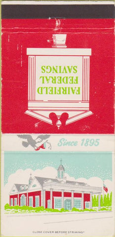 Matchbook Cover - Fairfield Federal Savings Lancaster OH 30 Strike