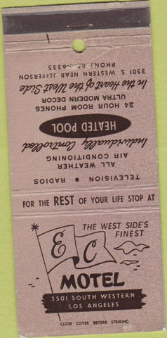 Matchbook Cover - Ennis Cotton Insurance Los Angeles CA 30 Strike