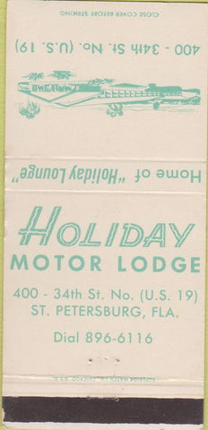 Matchbook Cover - Holiday Motor Lodge ST Petersburg FL 30 Strike