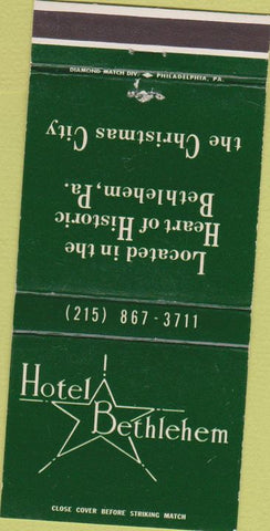 Matchbook Cover - Hotel Bethlehem PA 30 Strike