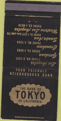 Matchbook Cover - The Bank of Tokyo Los Angeles CA 30 Strike