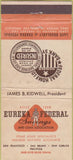 Matchbook Cover - Eureka Federal Savings San Francisco CA 30 Strike