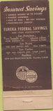 Matchbook Cover - Eureka Federal Savings San Francisco CA 30 Strike