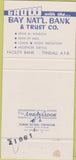 Matchbook Cover - Bay National Bank Panama City FL 30 Strike