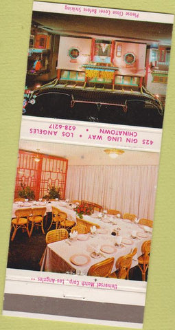Matchbook Cover - Chinatown Hong Kong Low Los Angeles CA 30 Strike