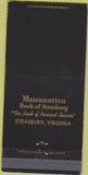 Matchbook Cover - Massanutten Bank Strasburg VA 30 Strike