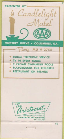 Matchbook Cover - Candlelight Motel Columbus GA 30 Strike